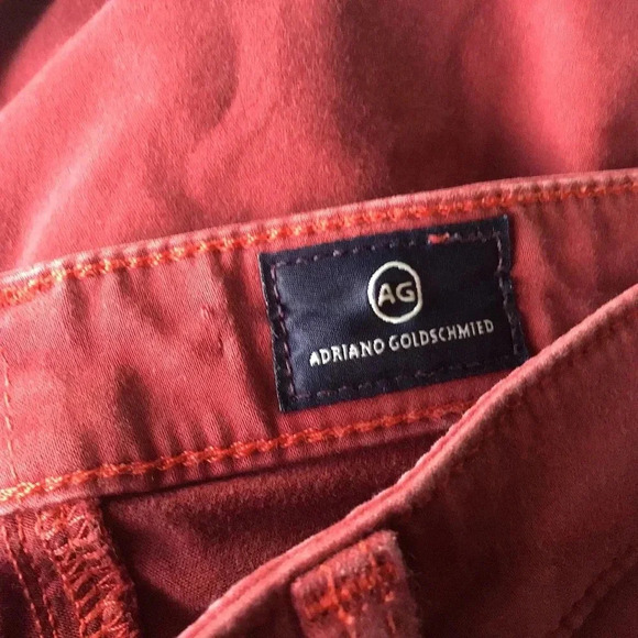 AG Adriano Goldschmeid The Prima Mid Rise Cigarette jeans red Size 26 - Picture 8 of 10
